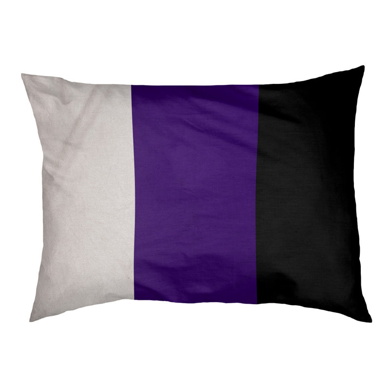 Coussin Houston, Moyen (H 9,5 po x l 28 po x P 18 po), Blanc / mauve / noir