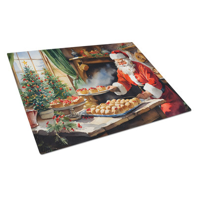 Biscuits avec grande planche à découper en verre Père Noël