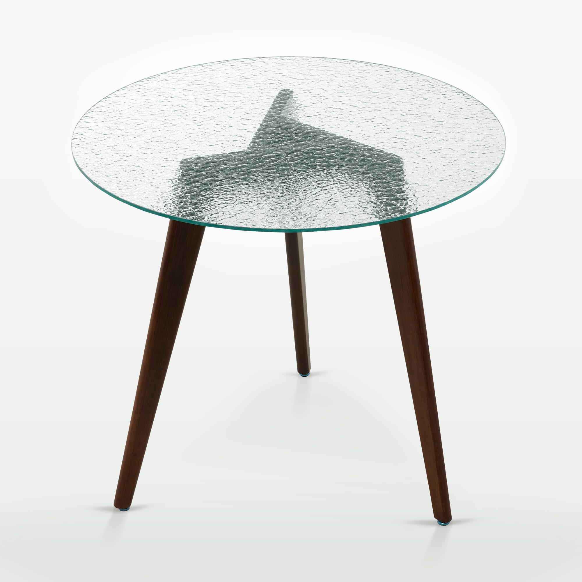 Plateau Table Rond Verre Trempé Transparent 56 Cm Diamètre - 1,6 Cm Épaisseur, Avec Tapis Antidérapants Pour Salle à Manger Et Table Basse