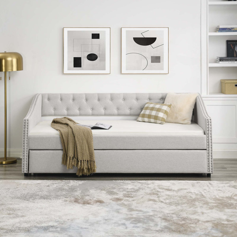 Cherel Daybed, Full, Light Gray 