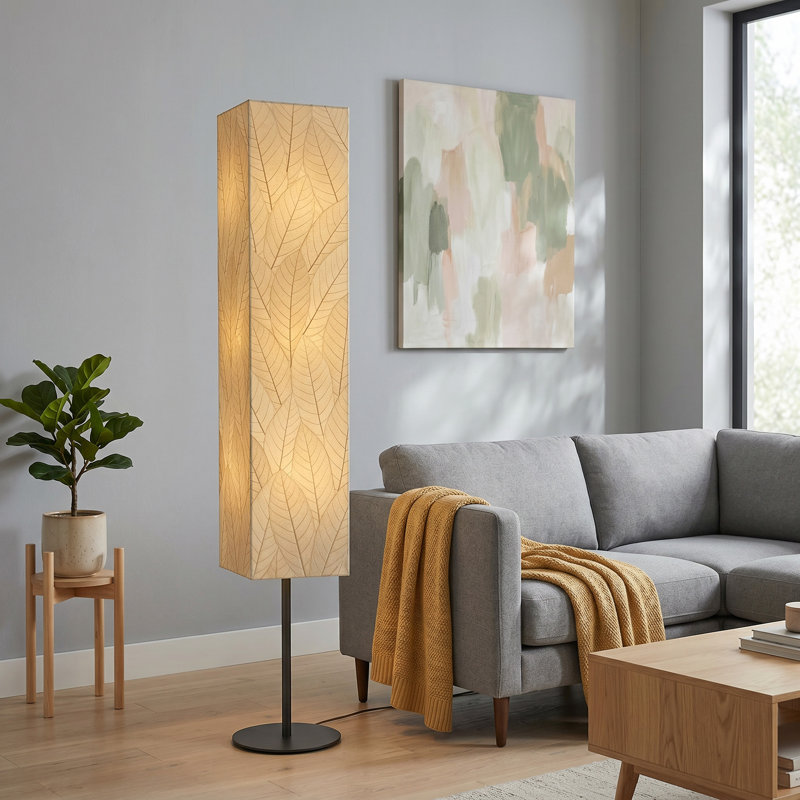 72'' Black Column Floor Lamp