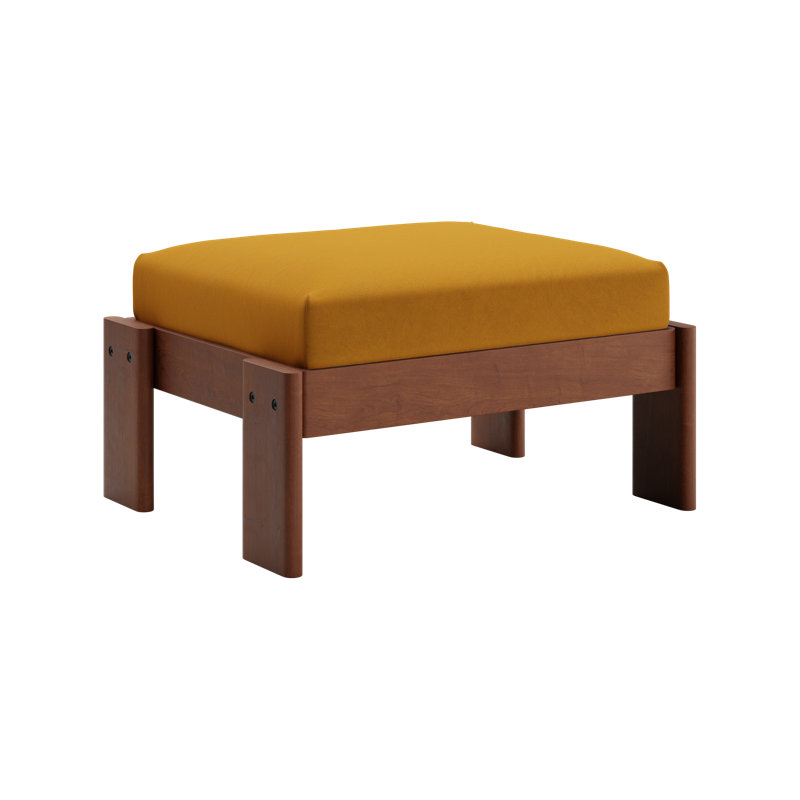 Bacana Ottoman, Mustard Recycled Velvet