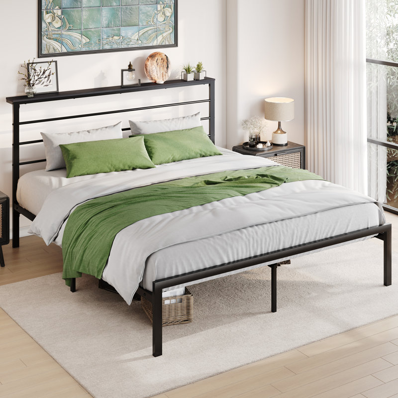 Daquona Bed Frame Storage Bed, King, Black