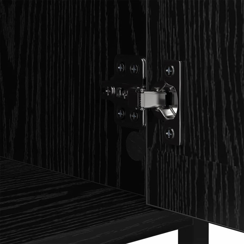 40cm W Manufactured Wood Bedside Table, Black Oak