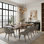 Ensemble de table de salle à manger extensible 9 pièces avec chaises d'appoint rembourrées