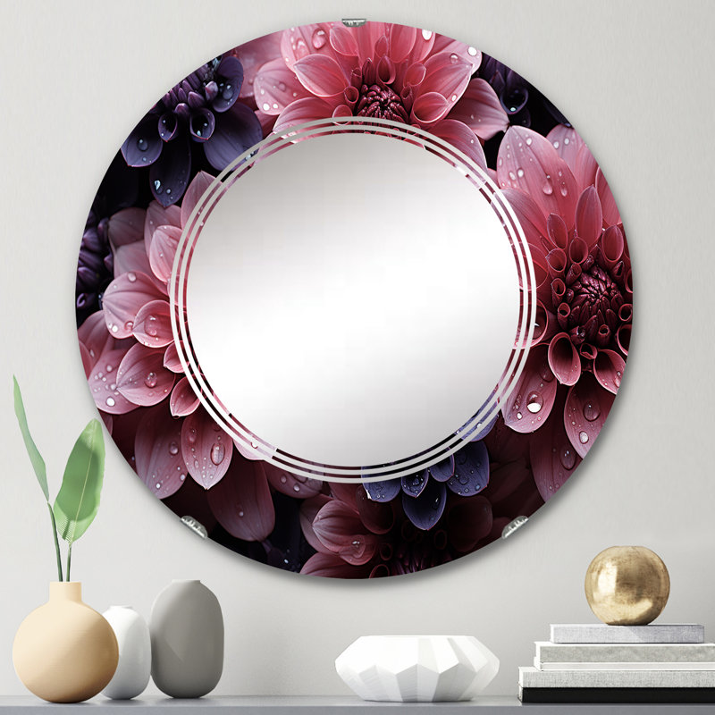 Morenvale - Miroir mural floral rond, 24 po x 24 po