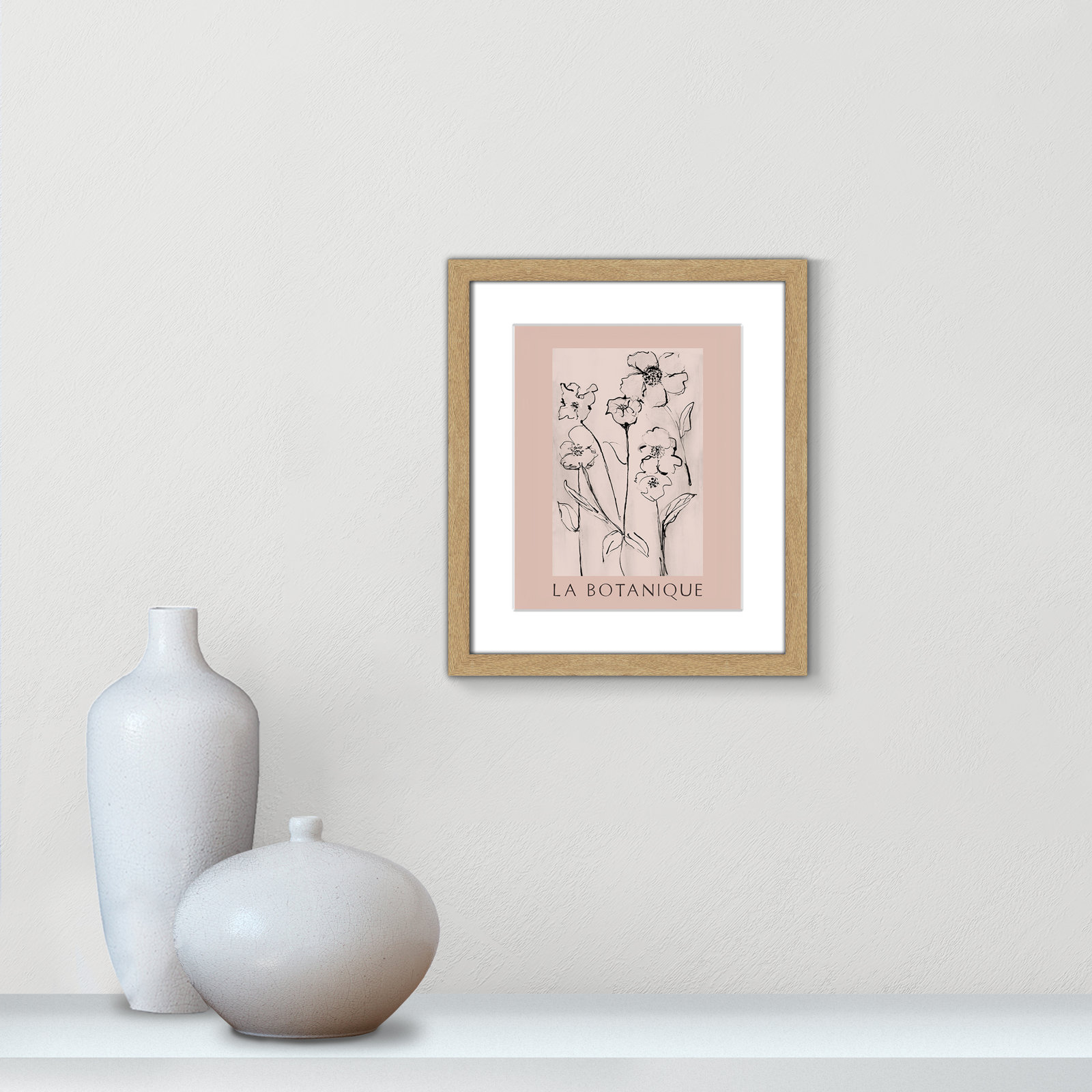 Botanical Poster Collection " La Botanique " by Susan Jill, Yes, 15" H x 13" W x 1.25" D, Natural Single Picture Frame