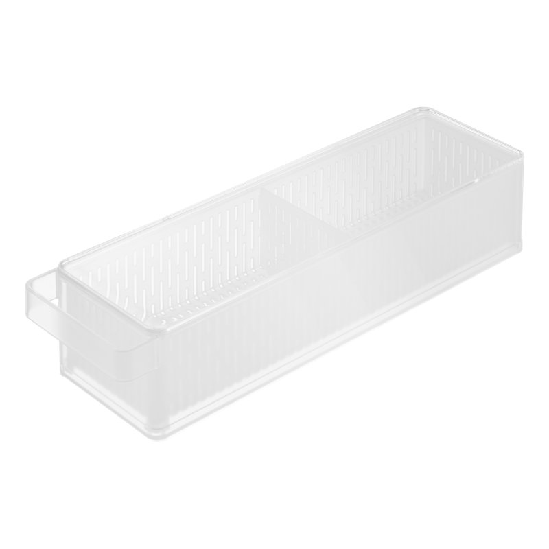 Yamazaki Home Tower Fridge Organizer & Colander – Adjustable Divider For Custom Storage – Stackable Produce Bin For Washing & Storing Ingredients – Easy To Clean & Disassemble - Plastic -
