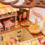 Ensemble de boîte de chambre miniature Wizardi - Ensemble de maison de poupée Ice Cream Shop
