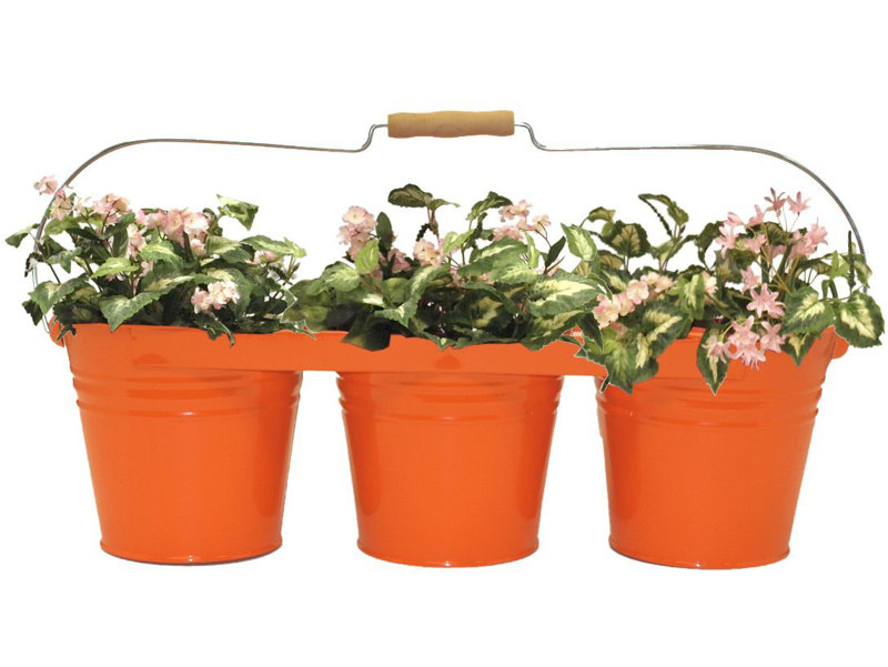 Pot de fleurs en acier galvanisé Kieninger, Mandarine