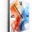 Horloge murale abstraite à encre liquide bleue et orange IV-99636832