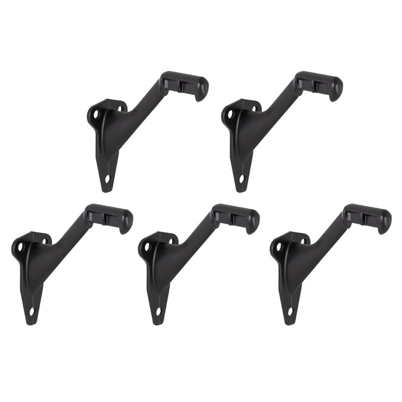 2.91" H x 2.2" W x 1.26" D Standard Handrail Bracket Heavy Duty Hardware for Stairways in Home or Office, Matte Black