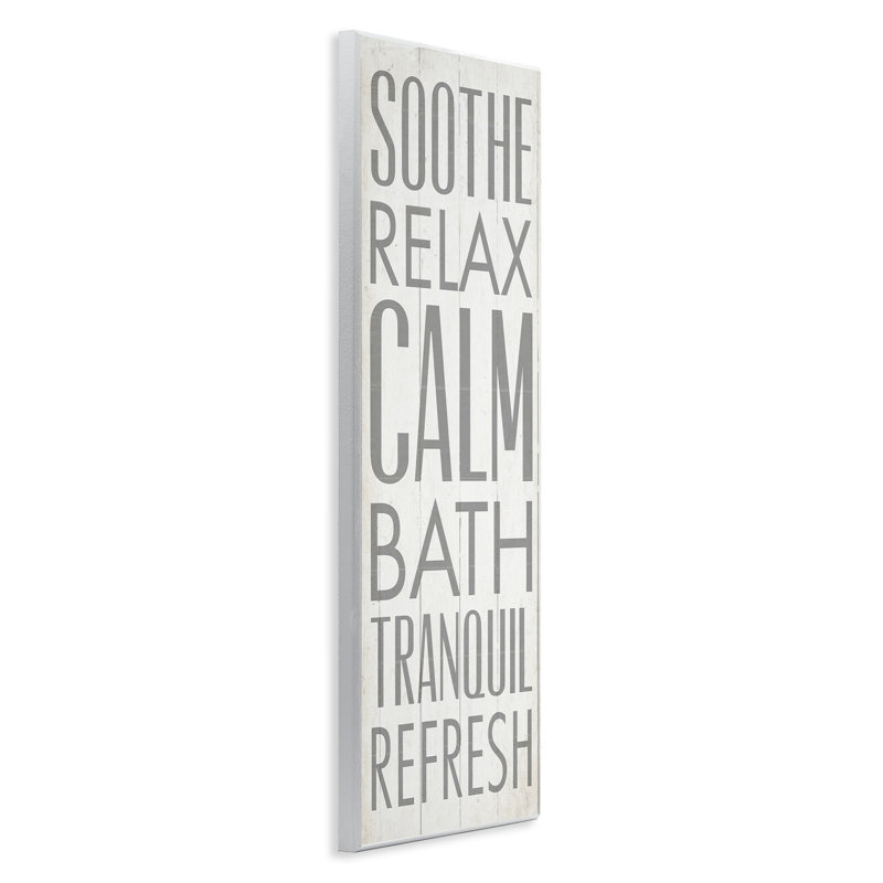 «Soothe Relax Calm Bath» par Dallas Drotz - Art textuel sur bois