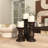 Mango Wood Turned Style Pillar Decorative Candle Holder Set-1006053782