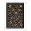 Tapis noir tissé à motif floral lavable Mosso-353086951
