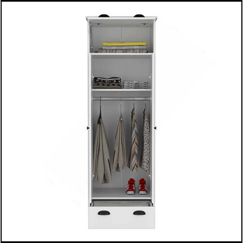 Armoire Dumas, chambre à coucher, blanc, Blanc