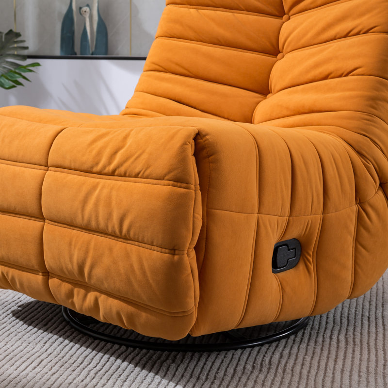 Kaylina Upholstered Home Theater Seat, Orange Velvet