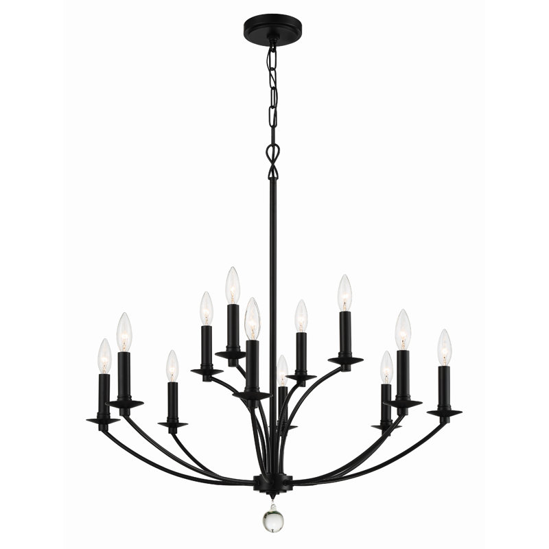 Zachiah 12 Light Black Chandelier
