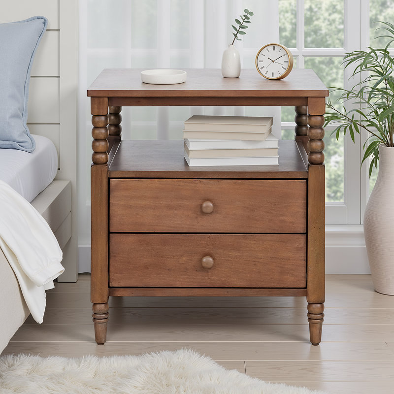 Godfree Two Drawer Nightstand (Set Of 2), Noir