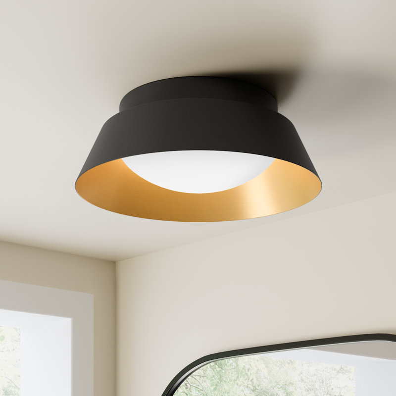 Lucida Tenby 2 Light Flush Mount, Matte Black