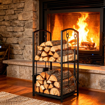 Firewood Rack with Log Storage