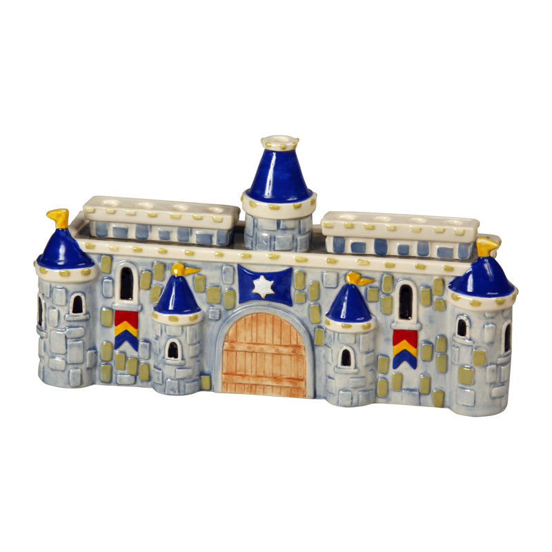 Menora castle royal en céramique, Bleu