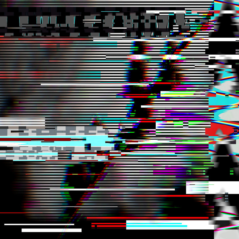Chrystyna Glitch fond psychédélique, H 12 po x l 12 po