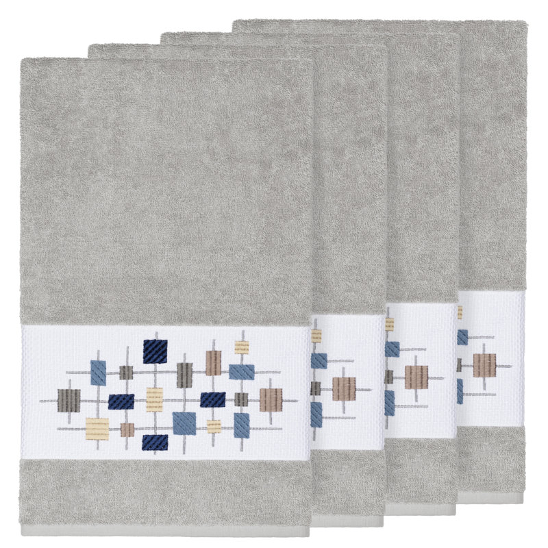 Khloe Turkish Cotton Midweight Bath Towel, Light Gray