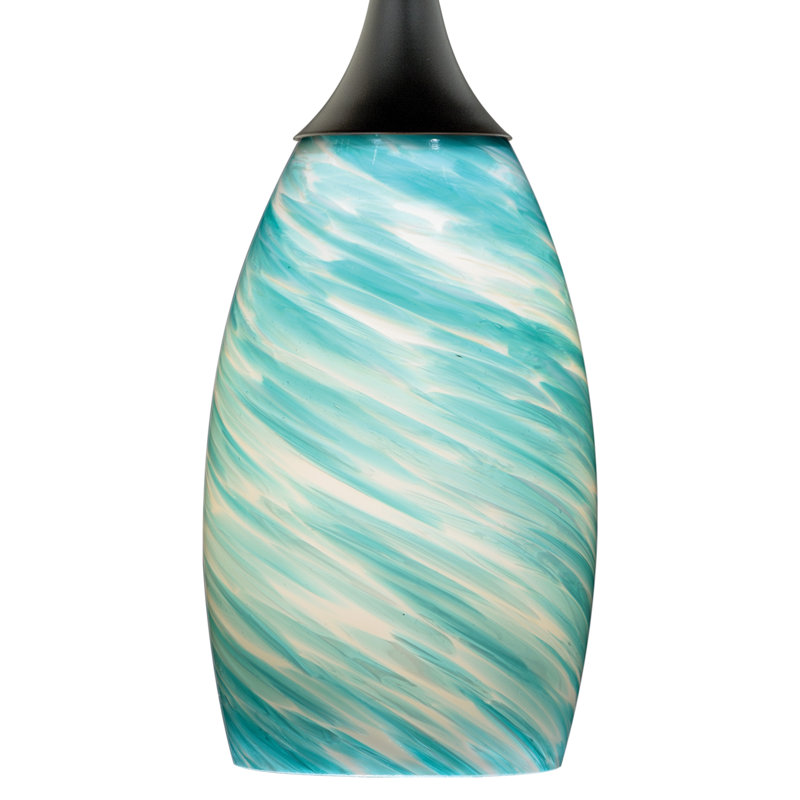 Finja 1 - Light Single Pendant, Oil Rubbed Bronze, Celeste Wave