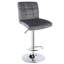 Tabouret de bar carré réglable en velours-1229048310