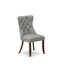 7-Pc Modern Dining Table Set Include a Dining Table and 6 Light Grey Polyester Chairs with Button-Tufted Back, Antique Walnut-1065528786