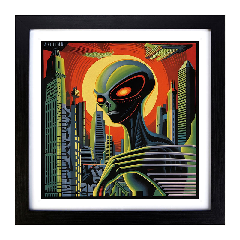 Alien Constructivism - Framed Print, Black