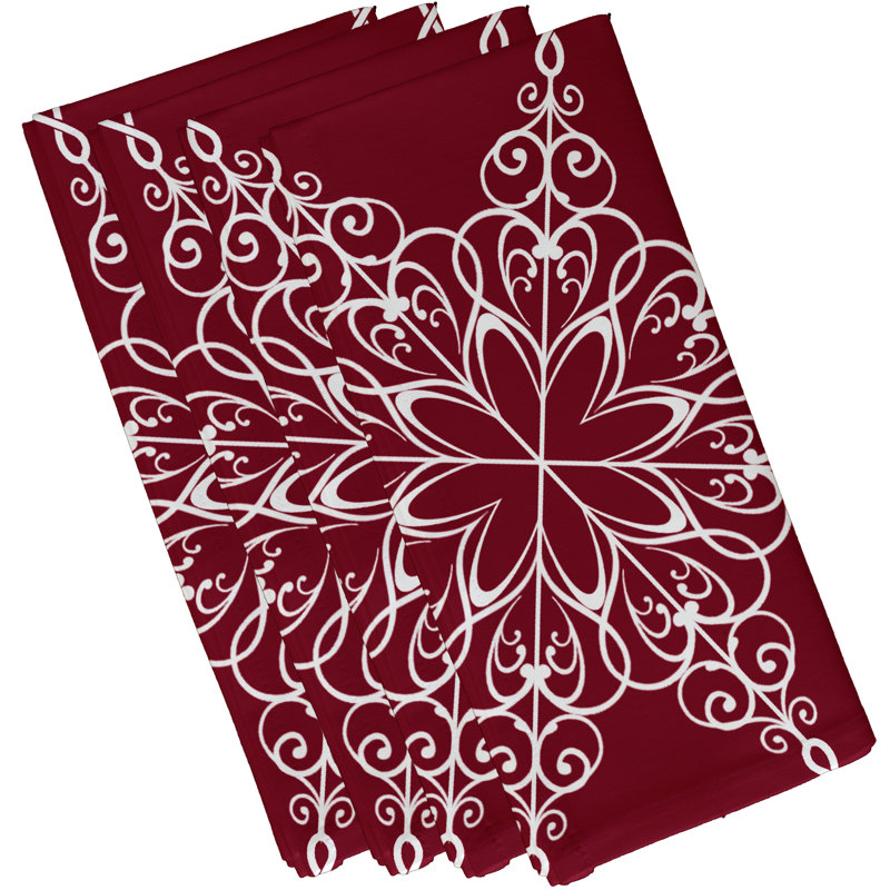 Ensemble de serviettes 4 pièces Snowflake, Canneberge