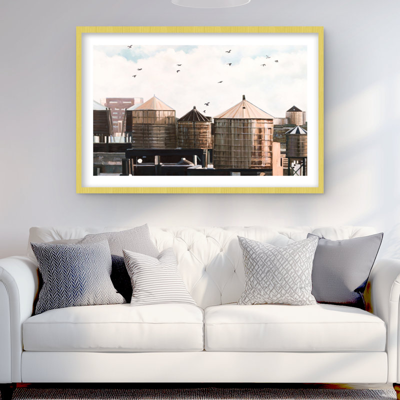 Water Water Towers - Impression matte encadrée brune pour la décoration intérieure