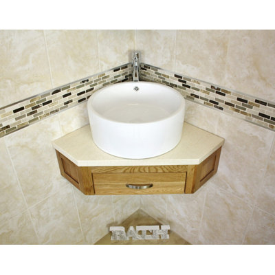 Covell 550mm Single Bathroom Vanity with Vessel Stone Basin