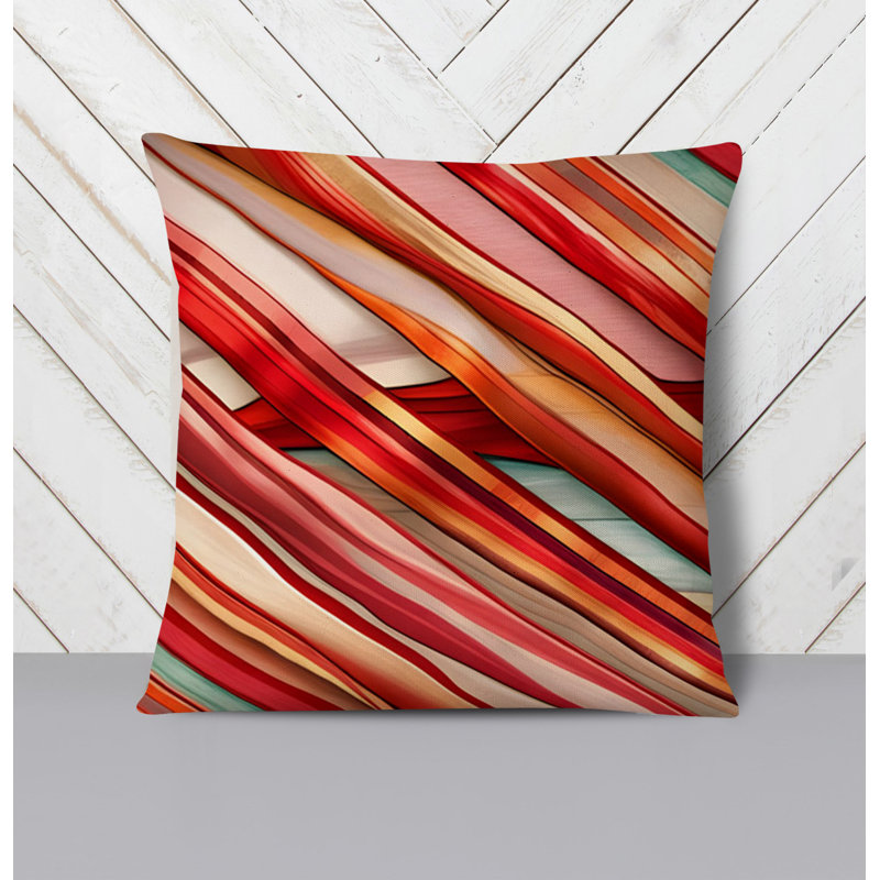 Throw Pillow With Insert, 20"H x 20"W, Blue/Red Abstract 15
