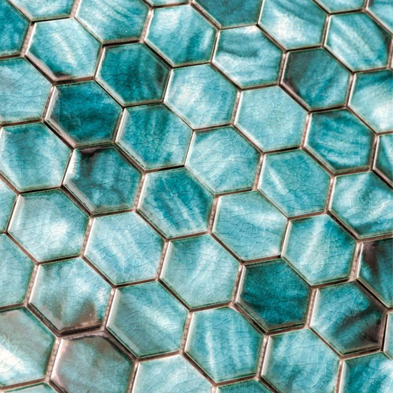 Carreau de mosaïque murale en porcelaine brillante 2 po x 2 po Agate, Azules