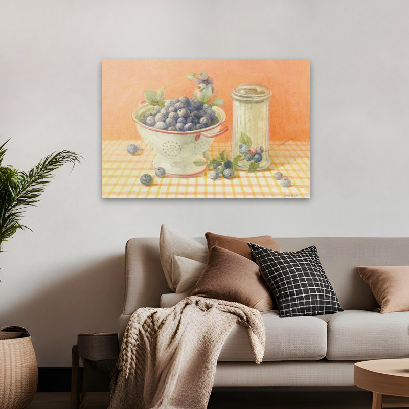 Baking And Blue Fresh Picked Blueberries Art, 32" H x 48" W