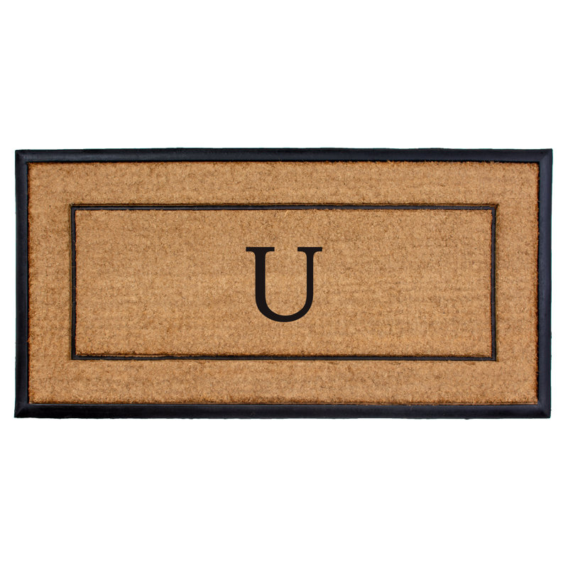 The General Monogram Doormat, Letter U, 24" W x 48" L, U
