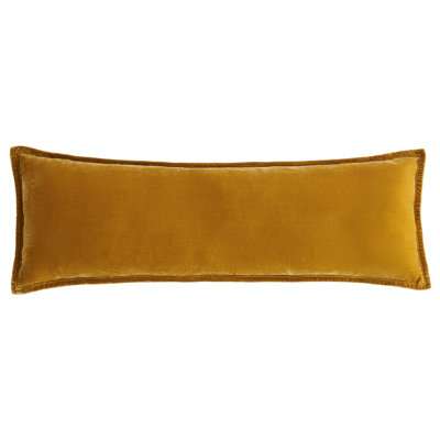 Stella Solid Faux Silk Crushed Velvet Romantic Western 14x42 inch Long Lumbar Pillow