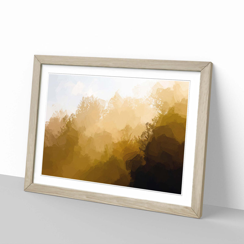Gold Forest - Framed Print, 27cm H x 36cm W x 2cm D, Oak Framed