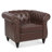 38.98" Chesterfield Armchair, Faux Leather Tufted Accent Chair with Rolled Arms and Nailhead Trim-671020594