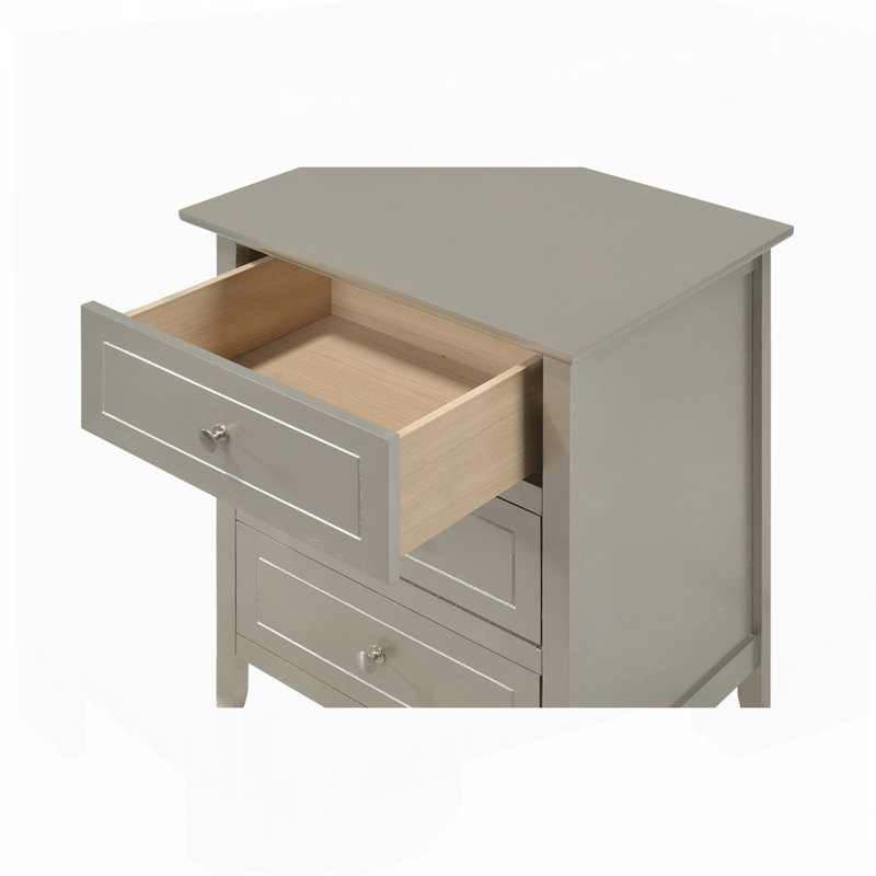 Telscombe 3 - Drawer Nightstand, Champagne