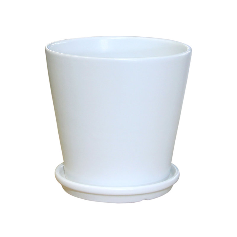 Pansy Ceramic Pot Planter, White