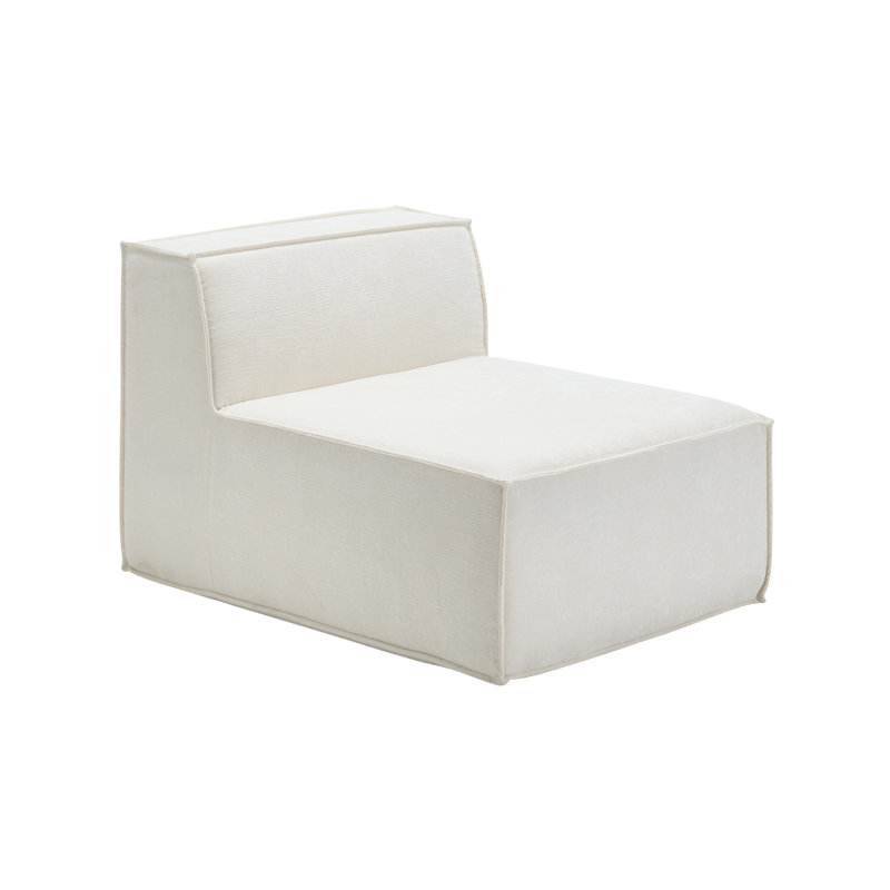 Canapé modulaire avec repose-pieds réversible Ezra, Blanc