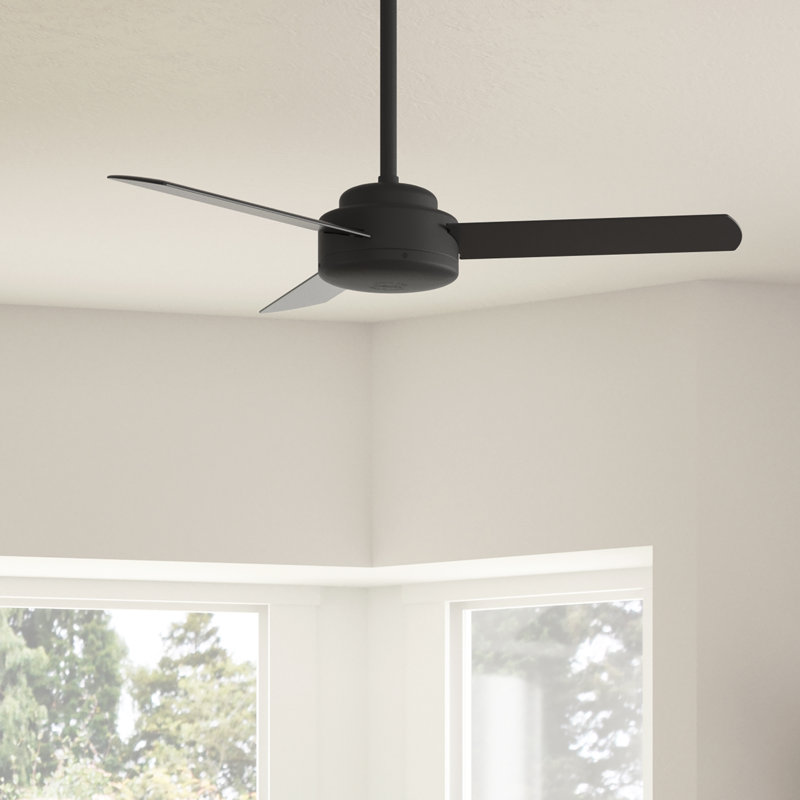 Ventilateur de plafond d'intérieur moderne à 3 pales avec commande murale Presto, Noir