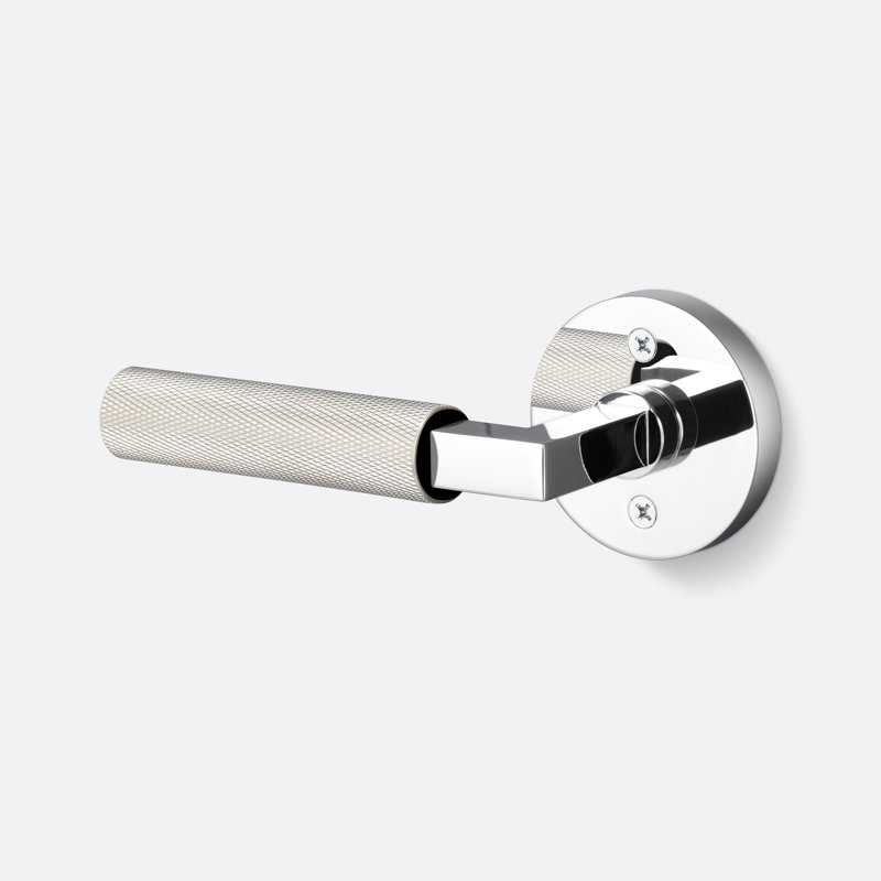Levanto Round Dummy Rosette, Knurled Grip, Polished Chrome/Satin Nickel
