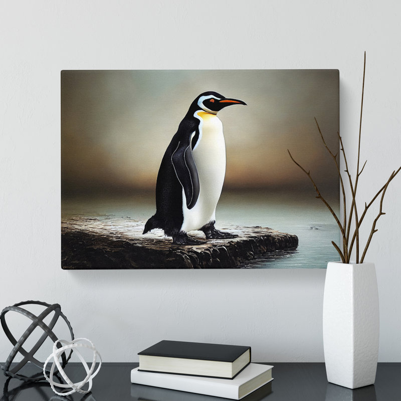 Lone Penguin - Wrapped Canvas, 40cm H x 60cm W x 3cm D