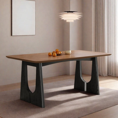 Medieval style grain solid wood rectangular dining