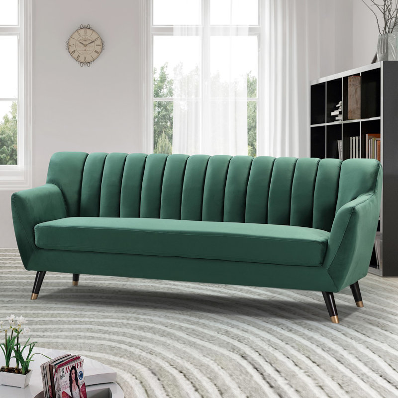 Soraya 3 Seater Velvet Sofa, Green